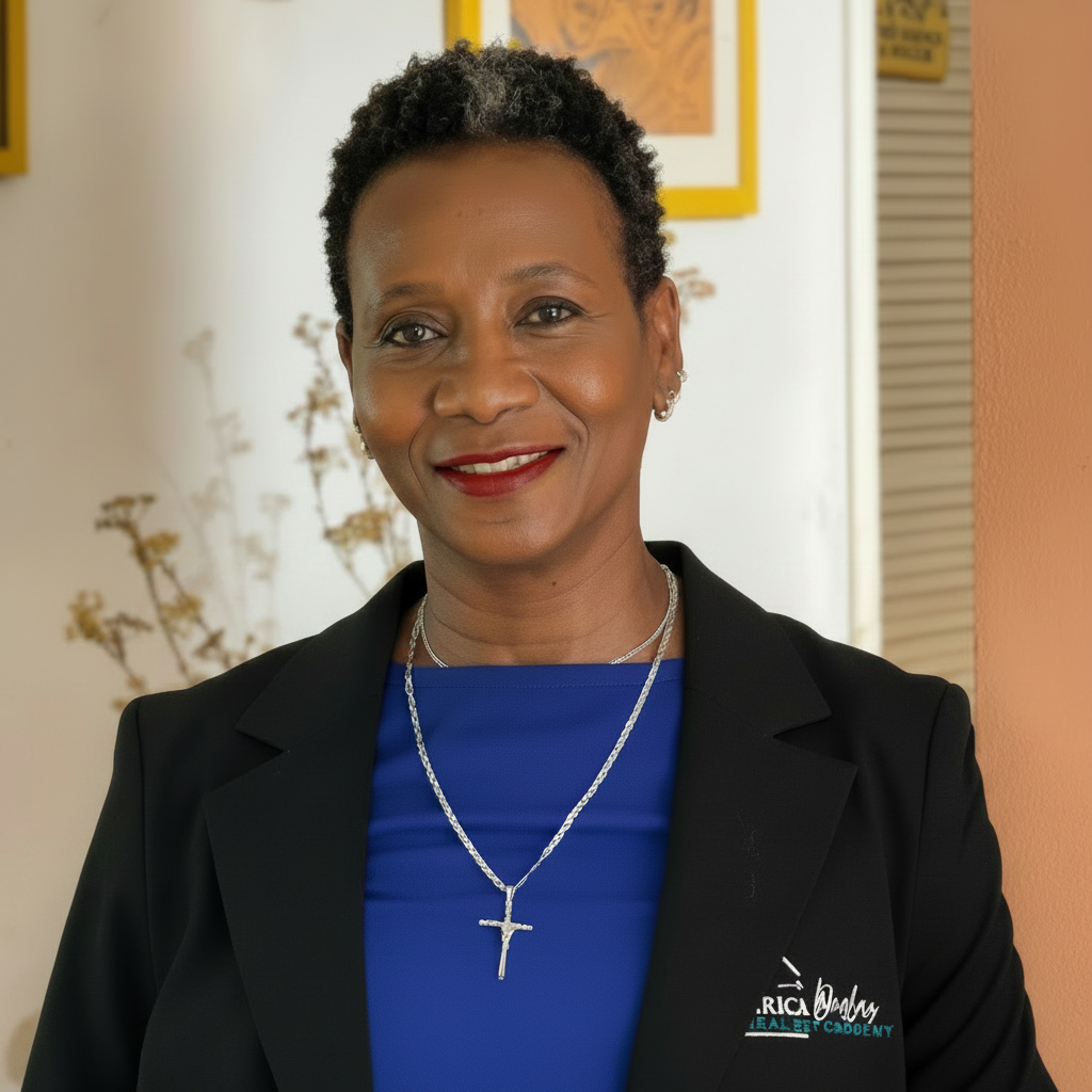 Enhance this professional headshot of a real estate agent. Improve lighting and brightness, refine skin tones naturally, increase sharpness, soften background slightly for depth of field, and maintain a polished, professional look suitable for a real estate website. Keep facial features realistic and professional.